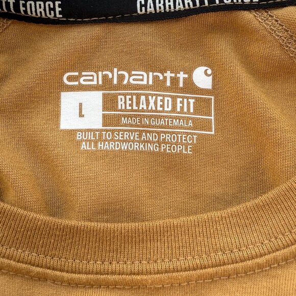 Carhartt Mens Relaxed Fit Force Pocket T-Shirt Gold Large Polyester Blend - Picture 4 of 6